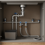 Repaired water lines under a sink